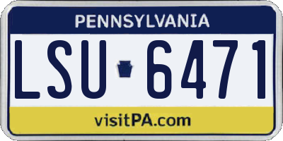 PA license plate LSU6471