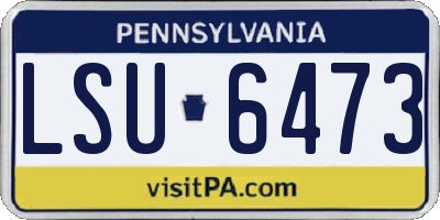 PA license plate LSU6473