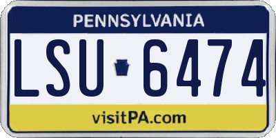 PA license plate LSU6474