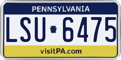 PA license plate LSU6475