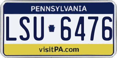 PA license plate LSU6476