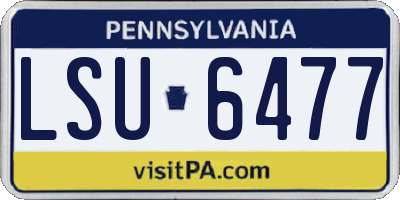 PA license plate LSU6477