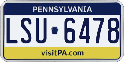 PA license plate LSU6478