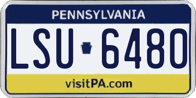 PA license plate LSU6480