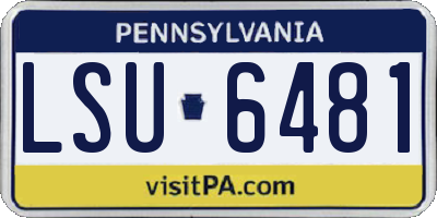 PA license plate LSU6481