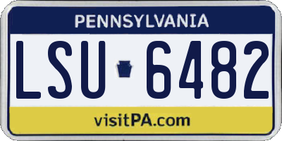 PA license plate LSU6482