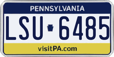 PA license plate LSU6485