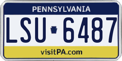 PA license plate LSU6487