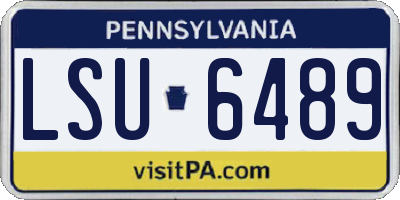 PA license plate LSU6489