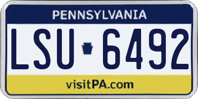 PA license plate LSU6492