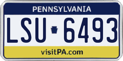 PA license plate LSU6493
