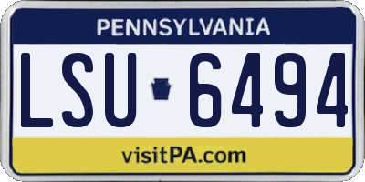 PA license plate LSU6494