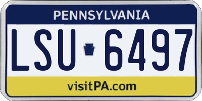 PA license plate LSU6497