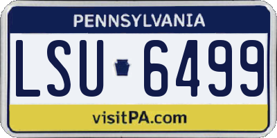 PA license plate LSU6499