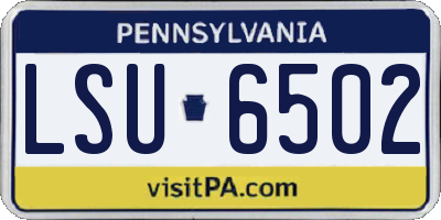 PA license plate LSU6502