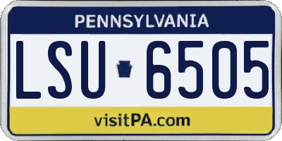 PA license plate LSU6505
