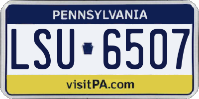PA license plate LSU6507