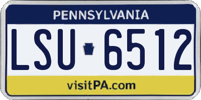 PA license plate LSU6512