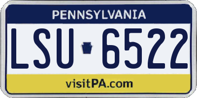 PA license plate LSU6522