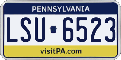 PA license plate LSU6523