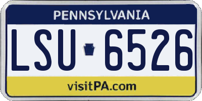 PA license plate LSU6526