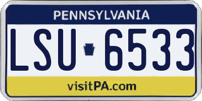 PA license plate LSU6533