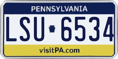 PA license plate LSU6534