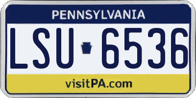 PA license plate LSU6536
