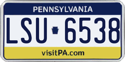 PA license plate LSU6538