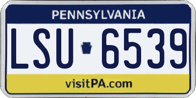 PA license plate LSU6539