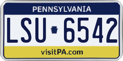 PA license plate LSU6542