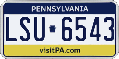 PA license plate LSU6543