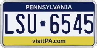 PA license plate LSU6545