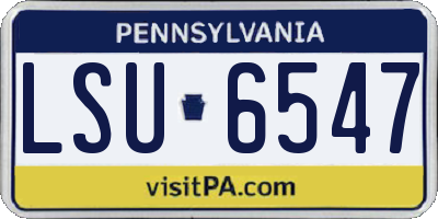 PA license plate LSU6547