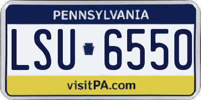 PA license plate LSU6550