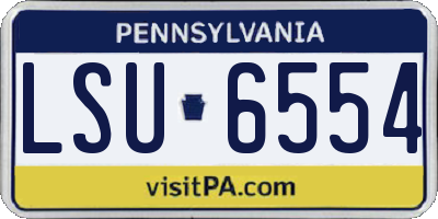 PA license plate LSU6554