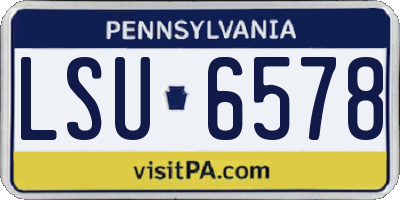 PA license plate LSU6578