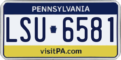 PA license plate LSU6581