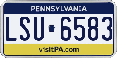 PA license plate LSU6583
