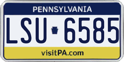 PA license plate LSU6585