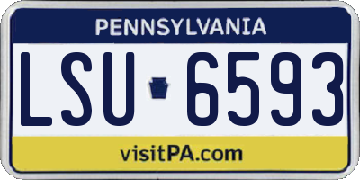 PA license plate LSU6593
