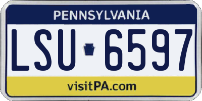 PA license plate LSU6597