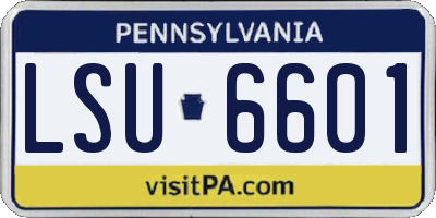 PA license plate LSU6601