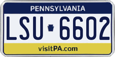 PA license plate LSU6602