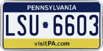 PA license plate LSU6603