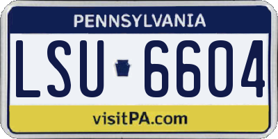 PA license plate LSU6604