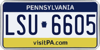 PA license plate LSU6605