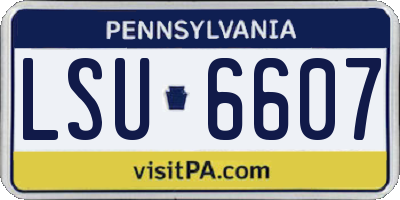 PA license plate LSU6607
