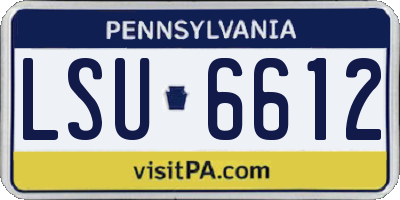 PA license plate LSU6612