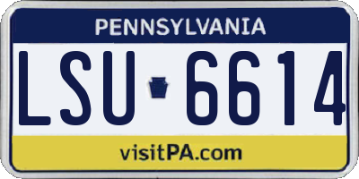 PA license plate LSU6614